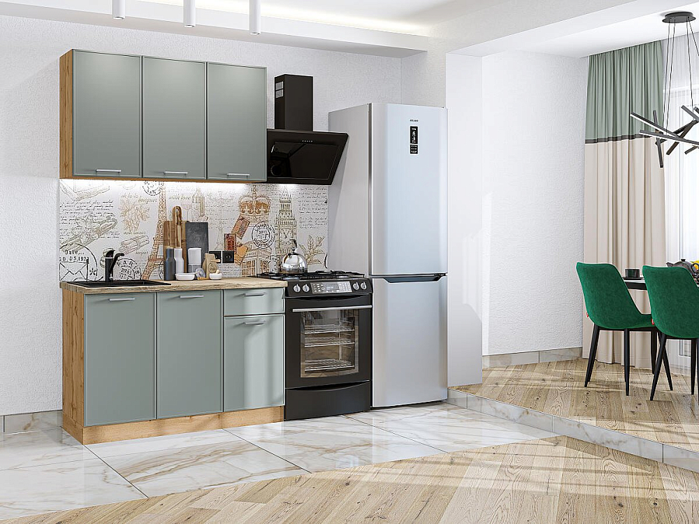 Квадро-03 Дуб Вотан/Аквамарин